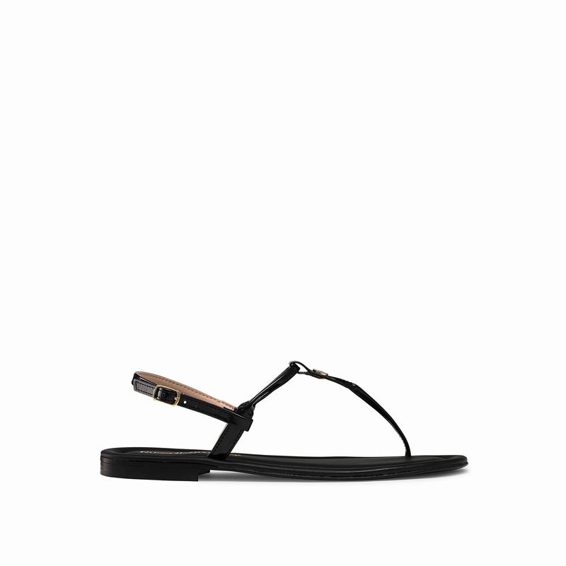 Russell & Bromley Thongbird Flat Sandals Women's Black [ZUB646OA]